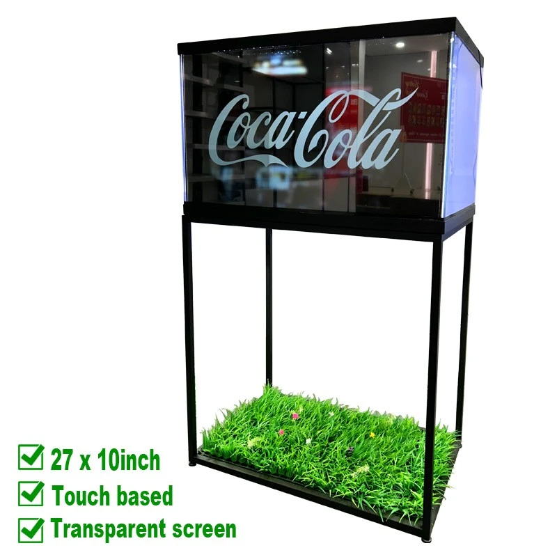 27x10 Metal Floor Stand Transparent Écran tactile